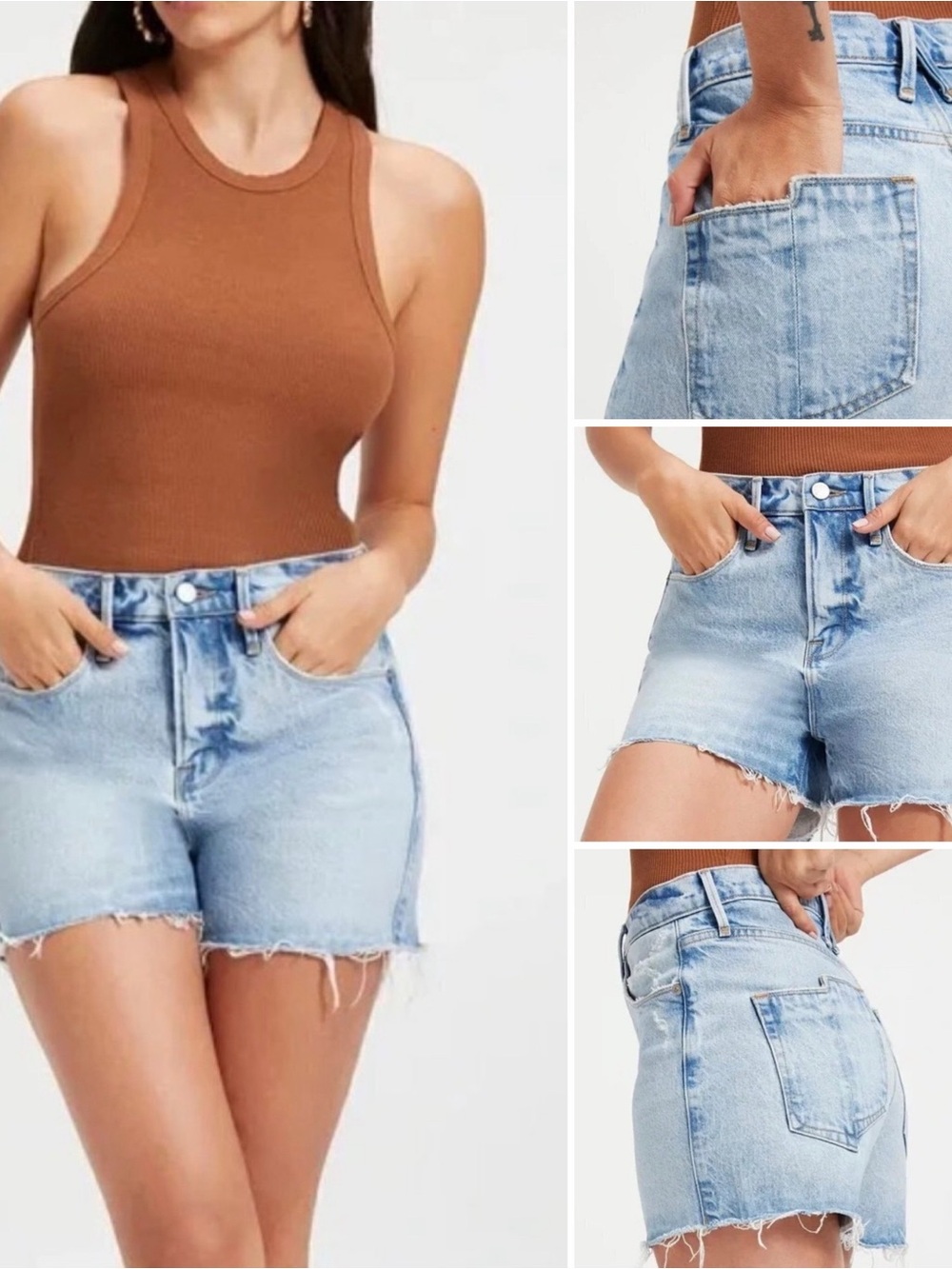 [Good American] Good 90's Short High Waist Denim Shorts - Size 00/24